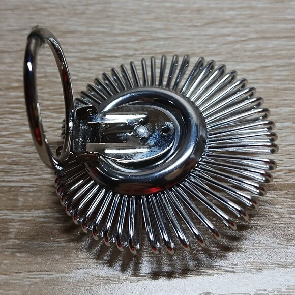 Vintage 1970s West Germany Silver Tone Round Scarf Clip #6 - Picture 10 of 10